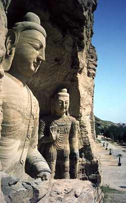Buddhafigurer i Yungang nær Datong