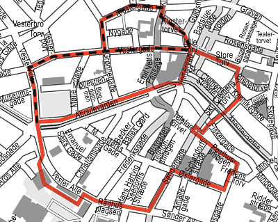 Kort over Rød Rute